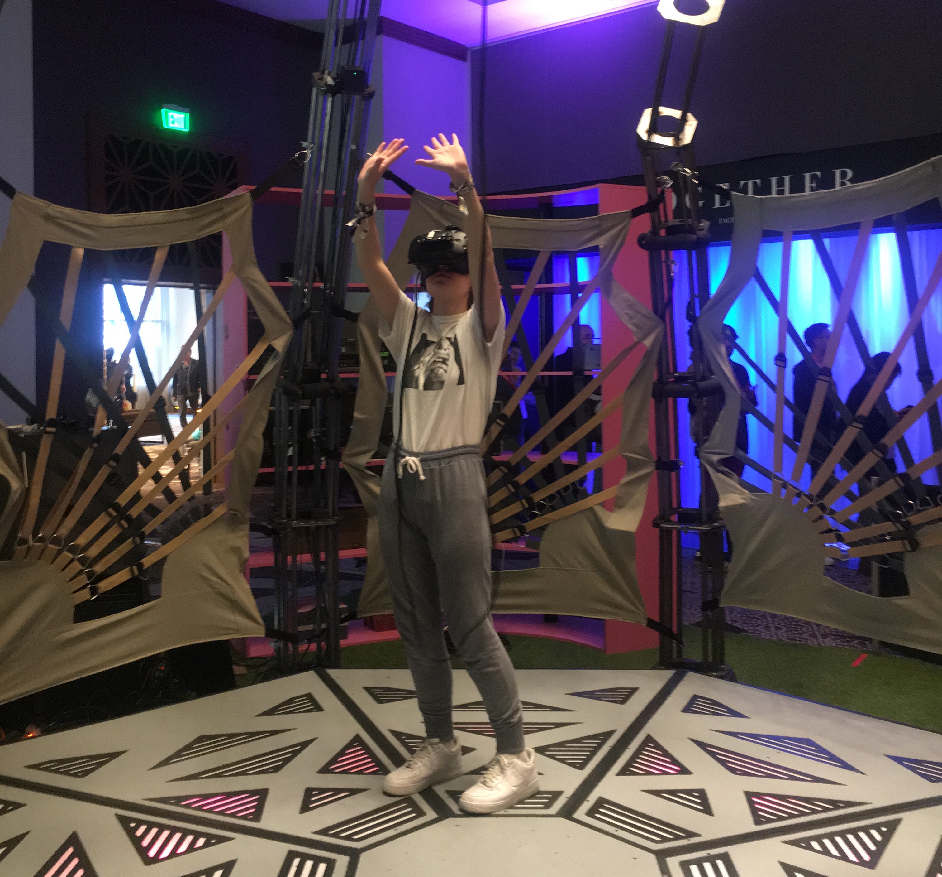Our writer trying out the Meow Wolf VR