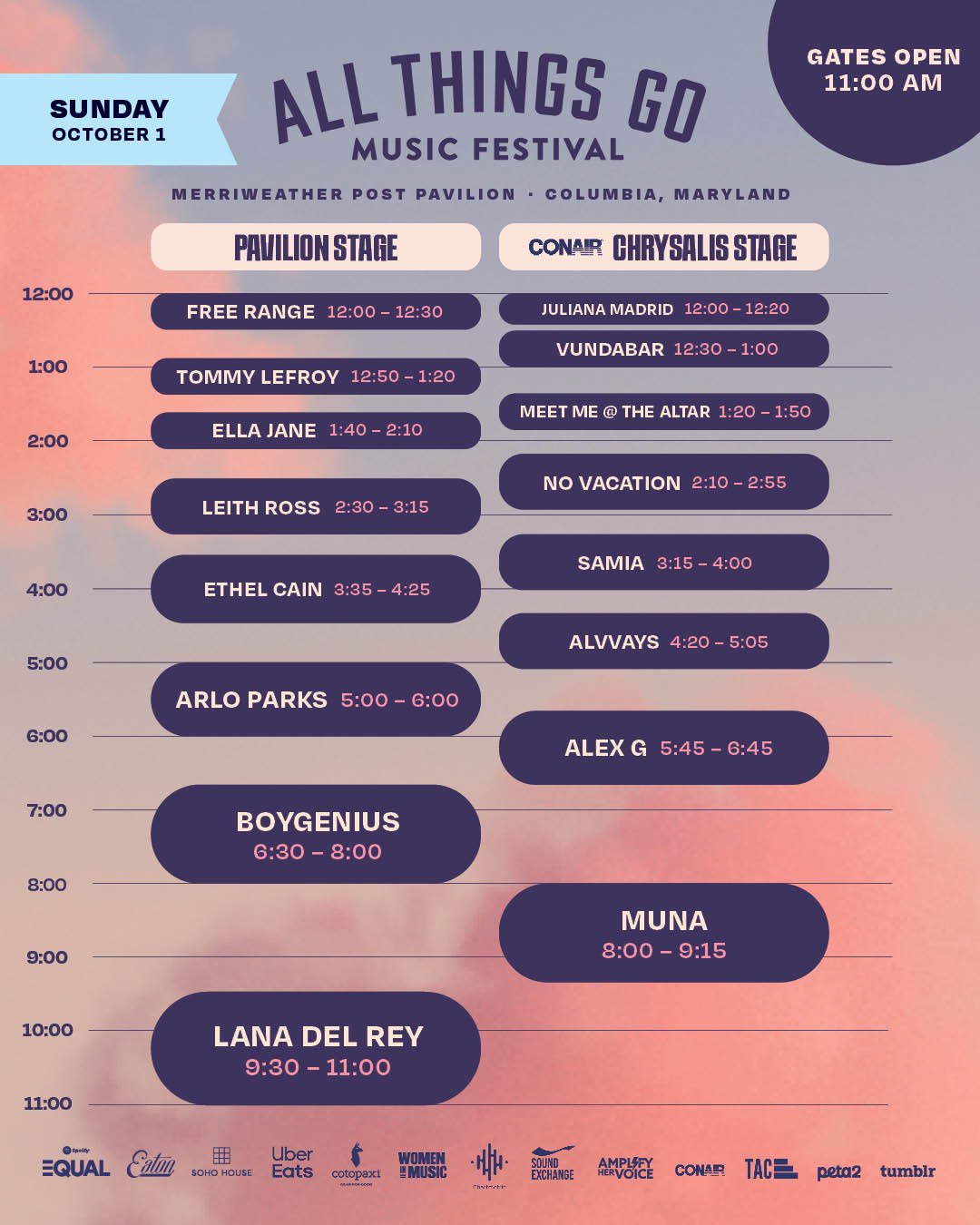 All Things Go 2023 Sunday set times