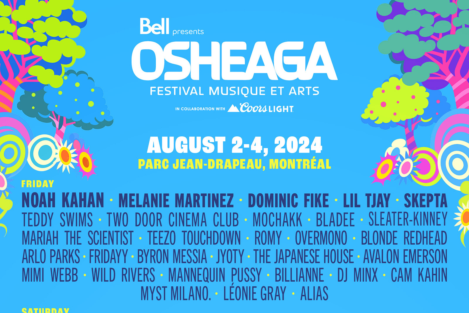 Osheaga 2024 lineup (SZA, Green Day, Smashing Pumpkins, Sleater-Kinney, Alvvays, more) #SZA